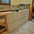 First piece of cement board in